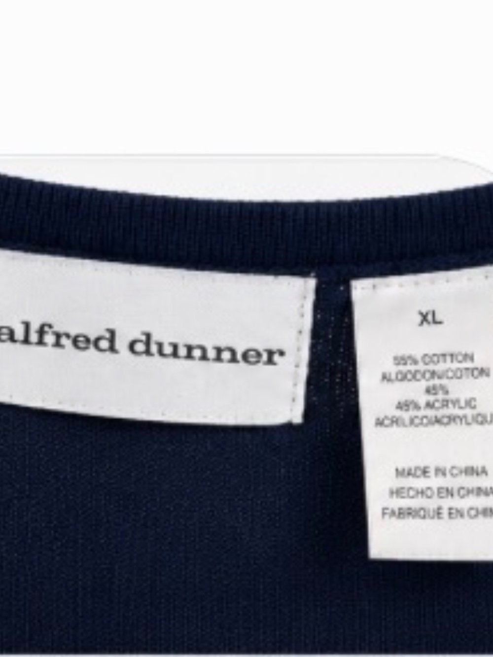 Alfred Dunner Navy Blue Embellished Sweater Women's XL Floral Sequin Beaded Knit - Picture 4 of 6